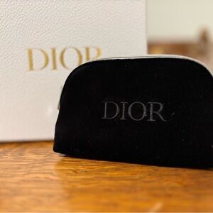 Dior Black Velvet Pouch